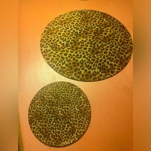 Leopard print mouse and cup pad